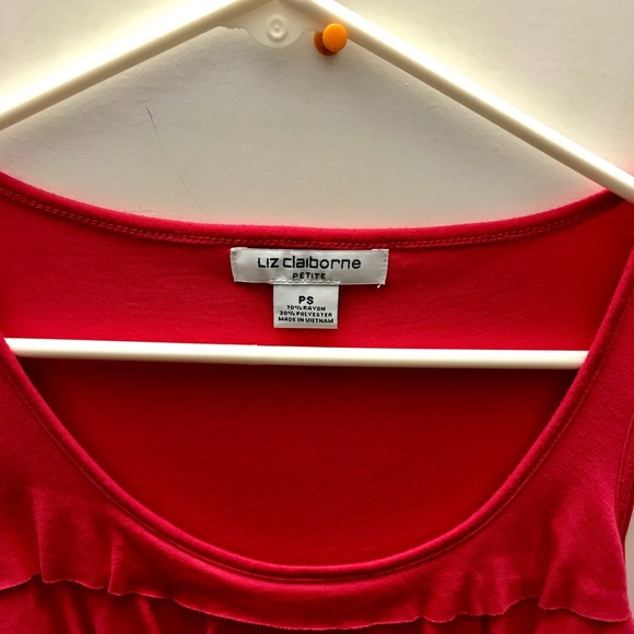 Liz Claiborne PS, Pink Tank. Ruffles down front. - Picture 3 of 3
